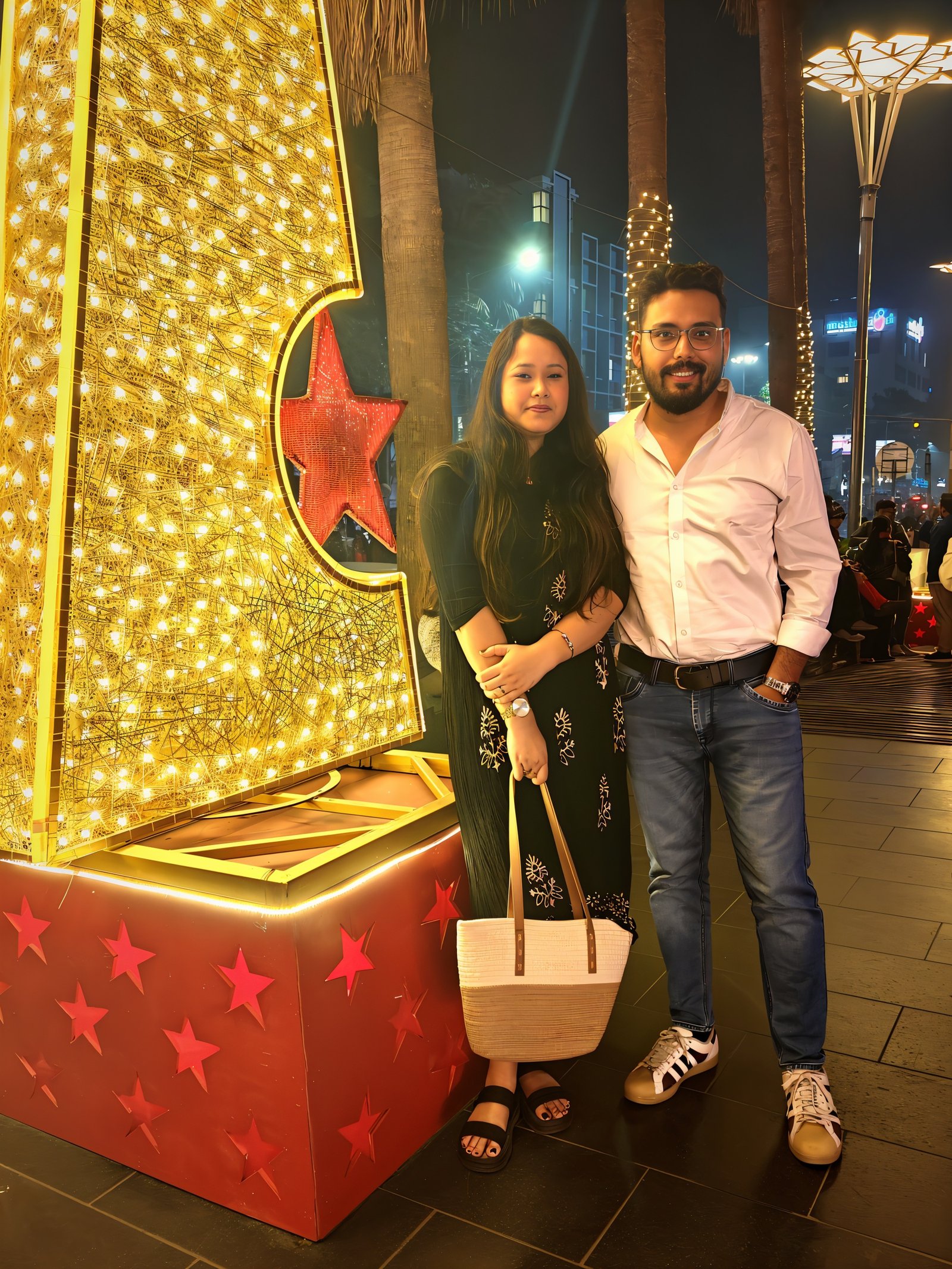 Street evening, side by side